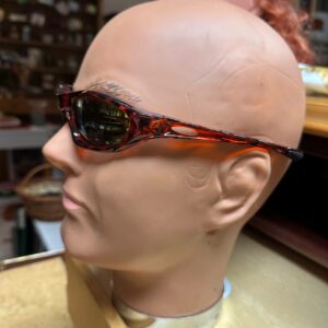 Sportbrille - Havana orange - schwarz gelb verspiegelt